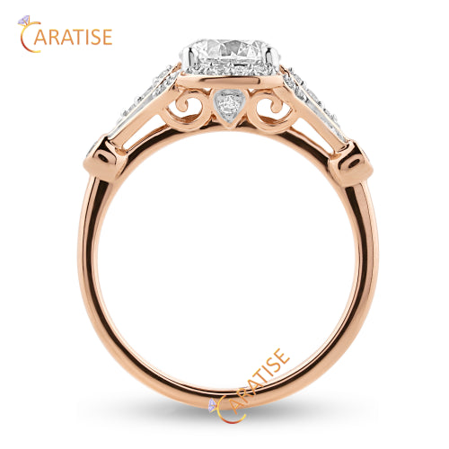 1.51 TDW Round Cut Moissanite Diamond Halo Ring 925 Silver