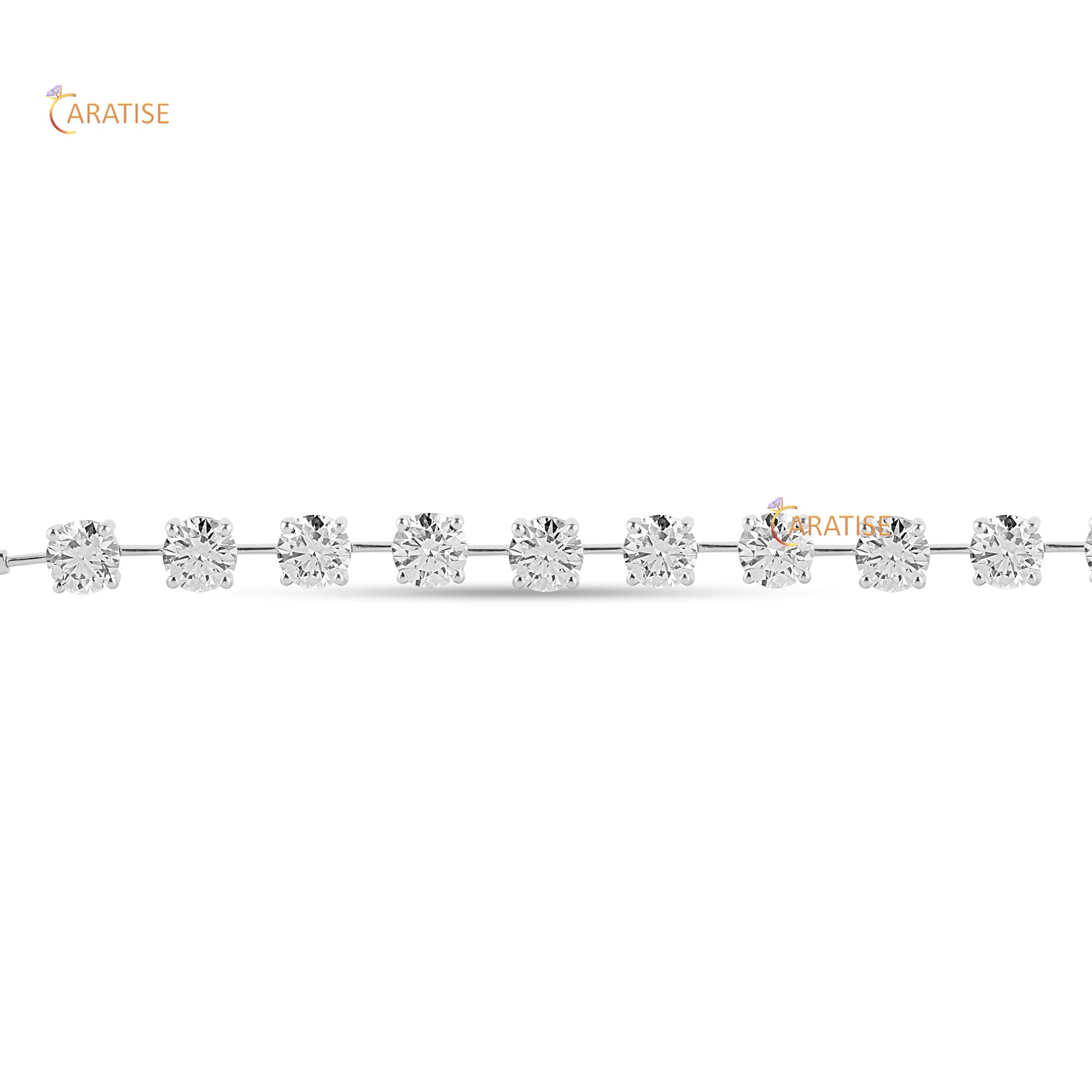 9.00 TDW Round Cut Diamond Charm Bracelet 925 Silver