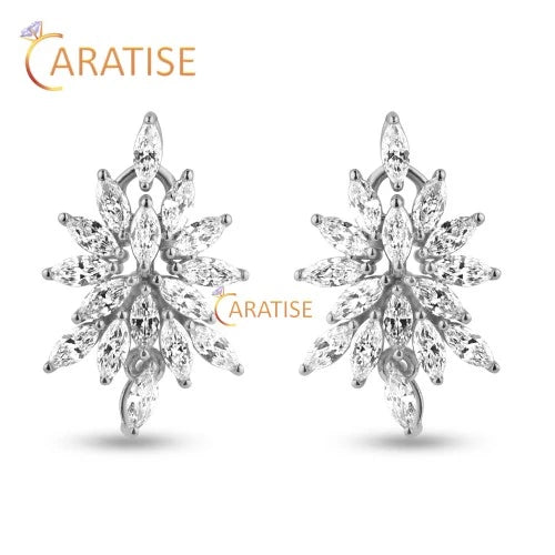 5.22 TDW Marquise Cut Diamond Necklace 925 Silver