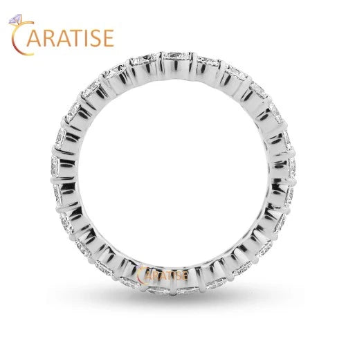 1.925 TDW Round Cut Diamond Ring 925 Silver