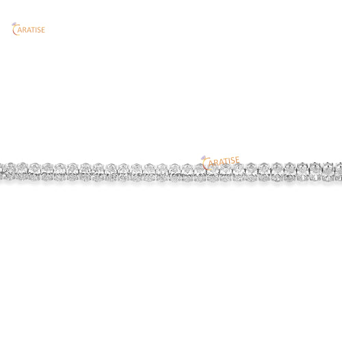 8.40 TDW Oval Cut Diamond Bracelet Tennis Bracelet 925 Silver