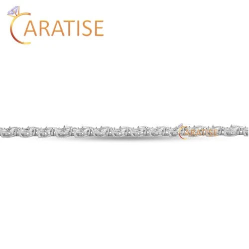 4.36 CT Marquise Cut Diamond Moissanite Charm Bracelet 925 Silver