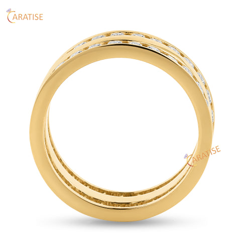 1.67 TDW Round Cut Diamond Eternity Band Ring 925 Silver