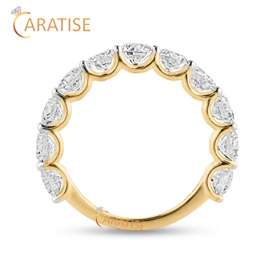 2.75 TDW Round Cut Moissanite Diamod Eternity Band Ring 925 Silver