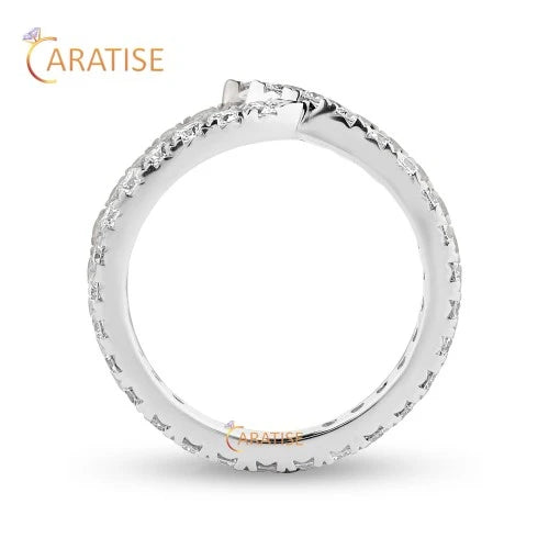 1.23 TDW Round Cut Diamond Eternity Band Ring 925 Silver