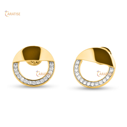 0.30 TDW Round Cut Diamond Earring 925 Silver