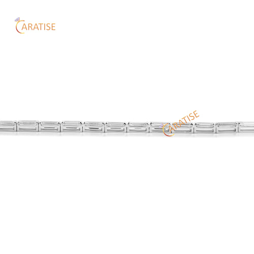 7.77 TDW Baguette Cut Diamond 925 Silver