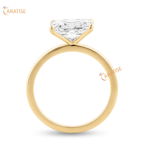 2.50 TDW Radiant Cut Diamond Solitaire Ring 925 Silver