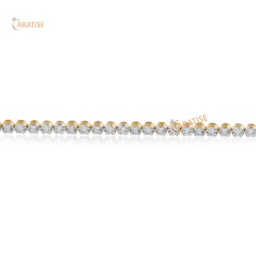 3.036 TDW Round Cut Diamond Bracelet Tennis Bracelet 925 Silver