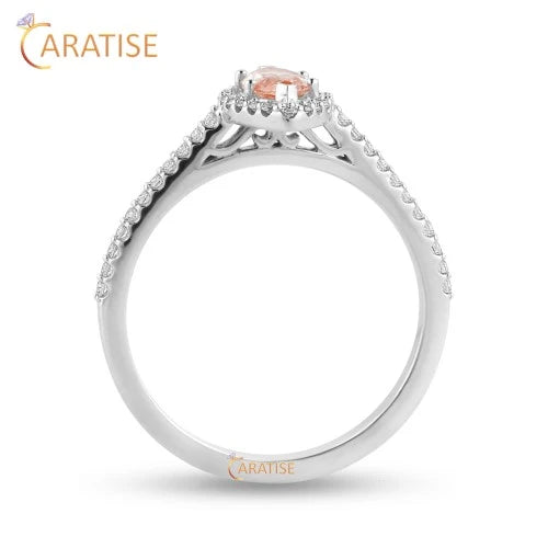 0.92 TDW F.P. Marquise & Round Diamond Ring 925 Silver