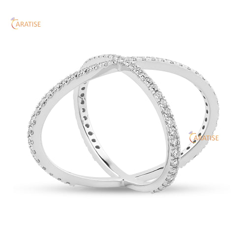 1.078 TDW Round Cut Diamond Engagement Ring 925 Silver