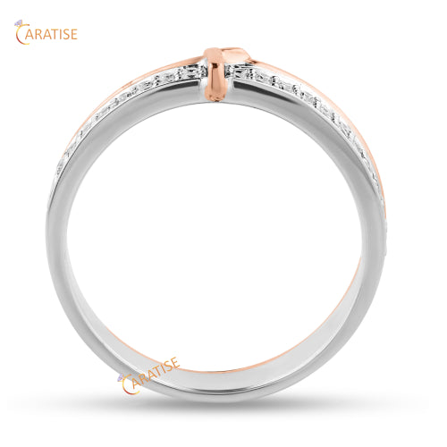 0.26 TDW Round Cut Moissanite Diamond Band Ring 925 Silver