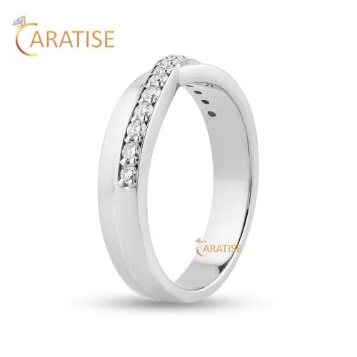 0.294 TDW Round Cut Diamond Eternity Band Ring 925 Silver