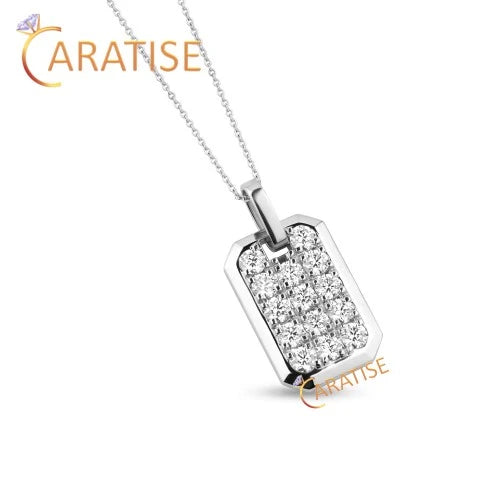 4.20 TDW Round Brilliant Cut Diamond Custom Pendant With Chain 925 Silver
