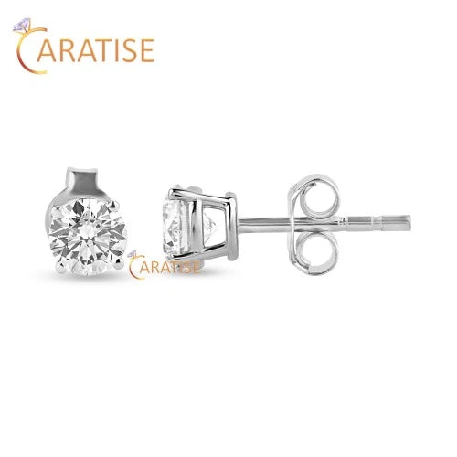 1.68 TDW Round Cut Diamond Stud Moissanite Diamond