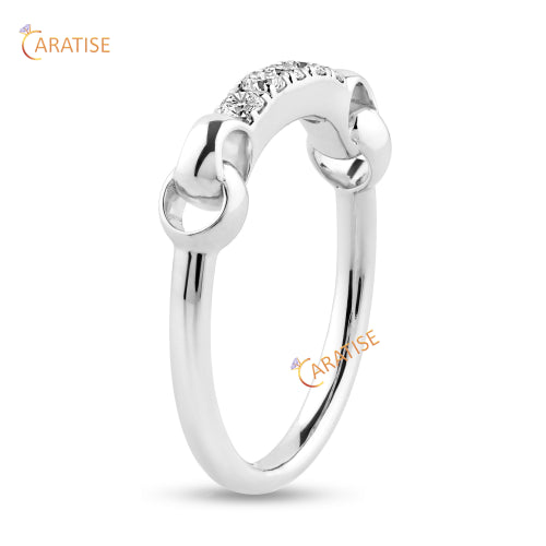 0.22 TDW Round Cut Moissanite Diamond Eternity Band Ring 925 Silver