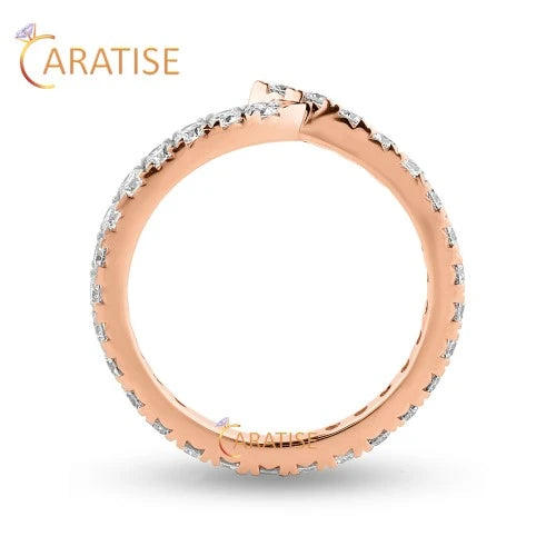 1.23 TDW Round Cut Diamond Engagement Eternity Band Ring 925 Silver