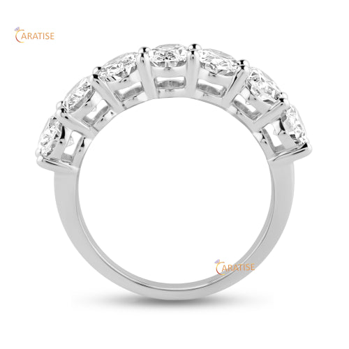 2.03 TDW Oval Cut Moissanite Diamond Eternity Band Ring 925 Silver