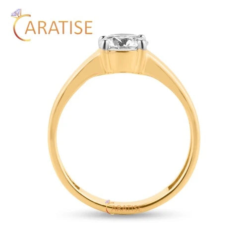 0.74 TDW Round Cut Diamond Solitaire Ring 925 Silver