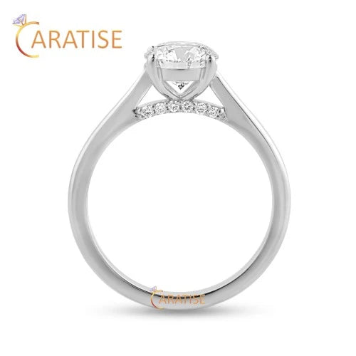 1.16 TDW Round Cut Moissanite Diamond Solitaire Ring 925 Silver