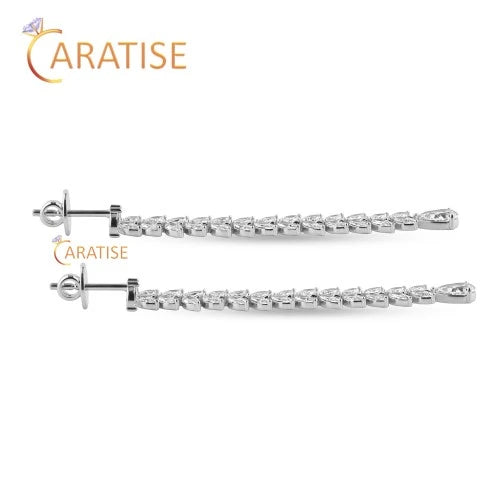 4.33 TDW Marquise & Pear Cut Diamond Earring 925 Silver