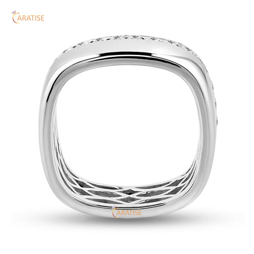 1.12 TDW Round Cut Moissanite Diamond Men's Band 925 Silver