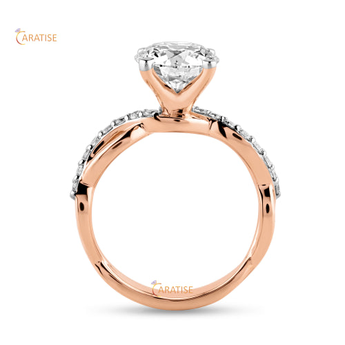 2.74 TDW Round Cut Diamond Engagement Ring 925 Silver