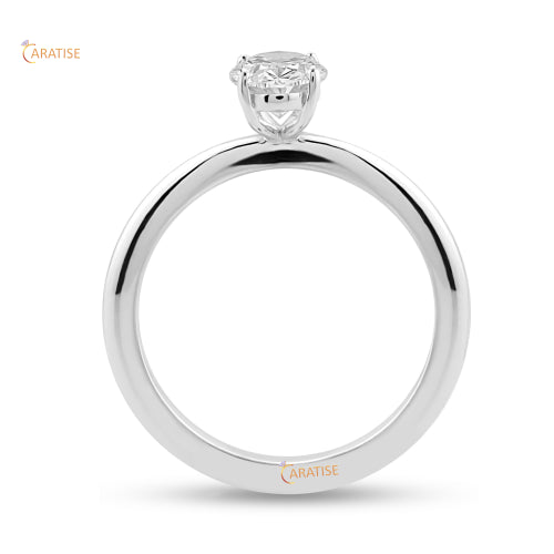 1.00 TDW Oval Cut Diamond Solitaire Ring 925 Silver