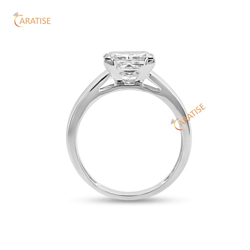 3.62 TDW Princess Cut Diamond Solitaire Ring 925 Silver