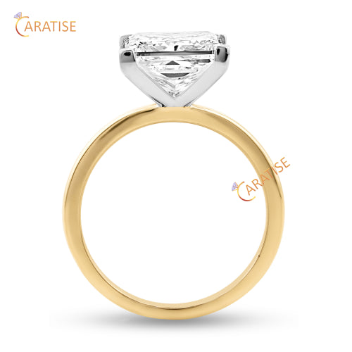 3.62 TDW Princess Cut Diamond Solitaire Ring 925 Silver