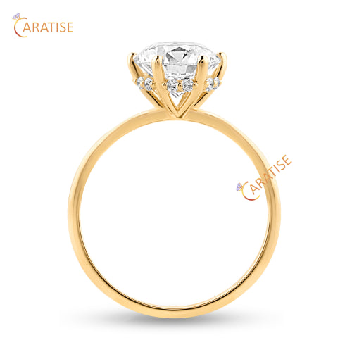 1.36 TDW Round Cut Diamond Solitaire Ring 925 Silver