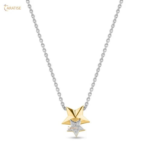 0.04 TDW Round Diamond Solitaire Pendant 925 Silver