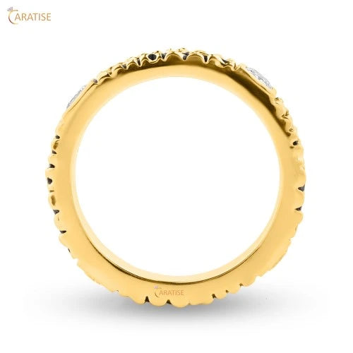 0.756 TDW Baguette & Cushion Cut Diamond Eternity Band Ring 925 Silver