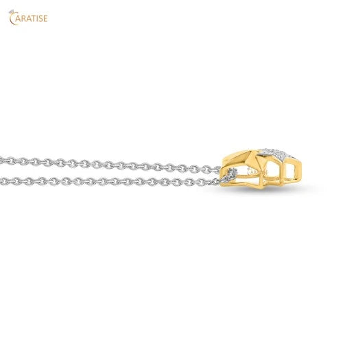 0.04 TDW Round Diamond Solitaire Pendant 925 Silver