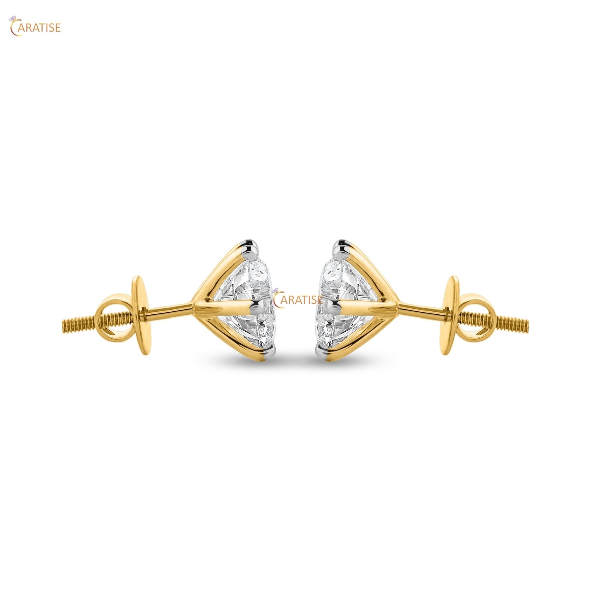 2.00 TDW Round Cut Diamond women's Stud Earring 925 Silver