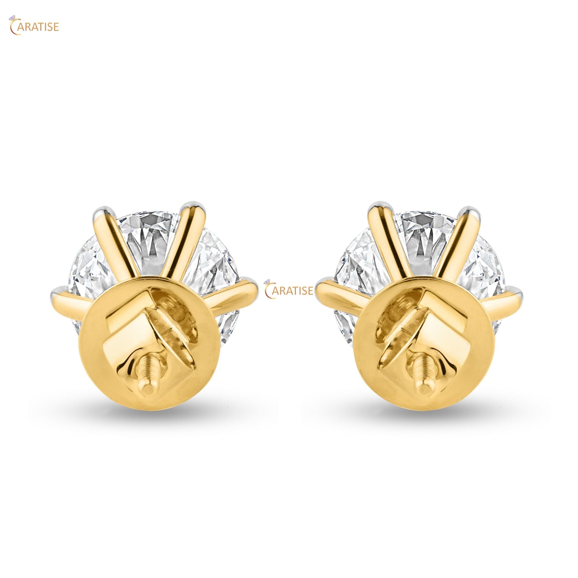 2.00 TDW Round Cut Diamond women's Stud Earring 925 Silver