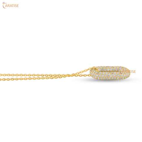 1.31 TDW Round Cut Diamond Custom Pendant 925 Silver