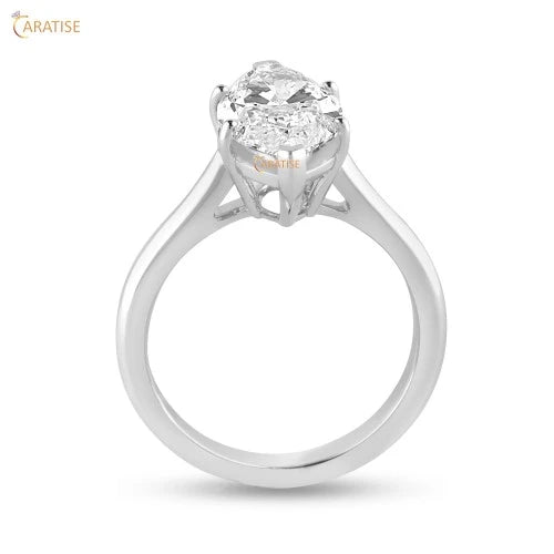 4.00 TDW Marquise Cut Moissanite Diamond Solitaire Ring 925 Silver
