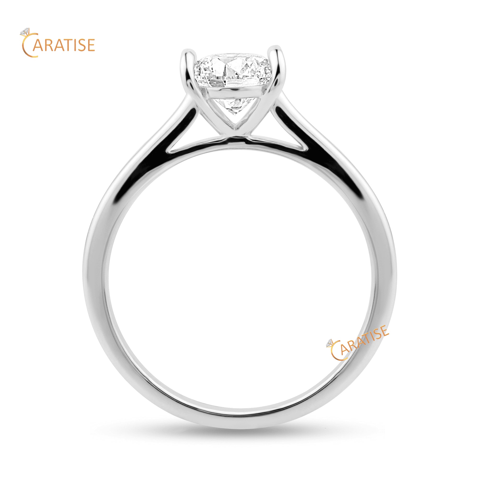 0.92 TDW Round Cut Moissanite Diamond Solitaire Ring 925 Silver