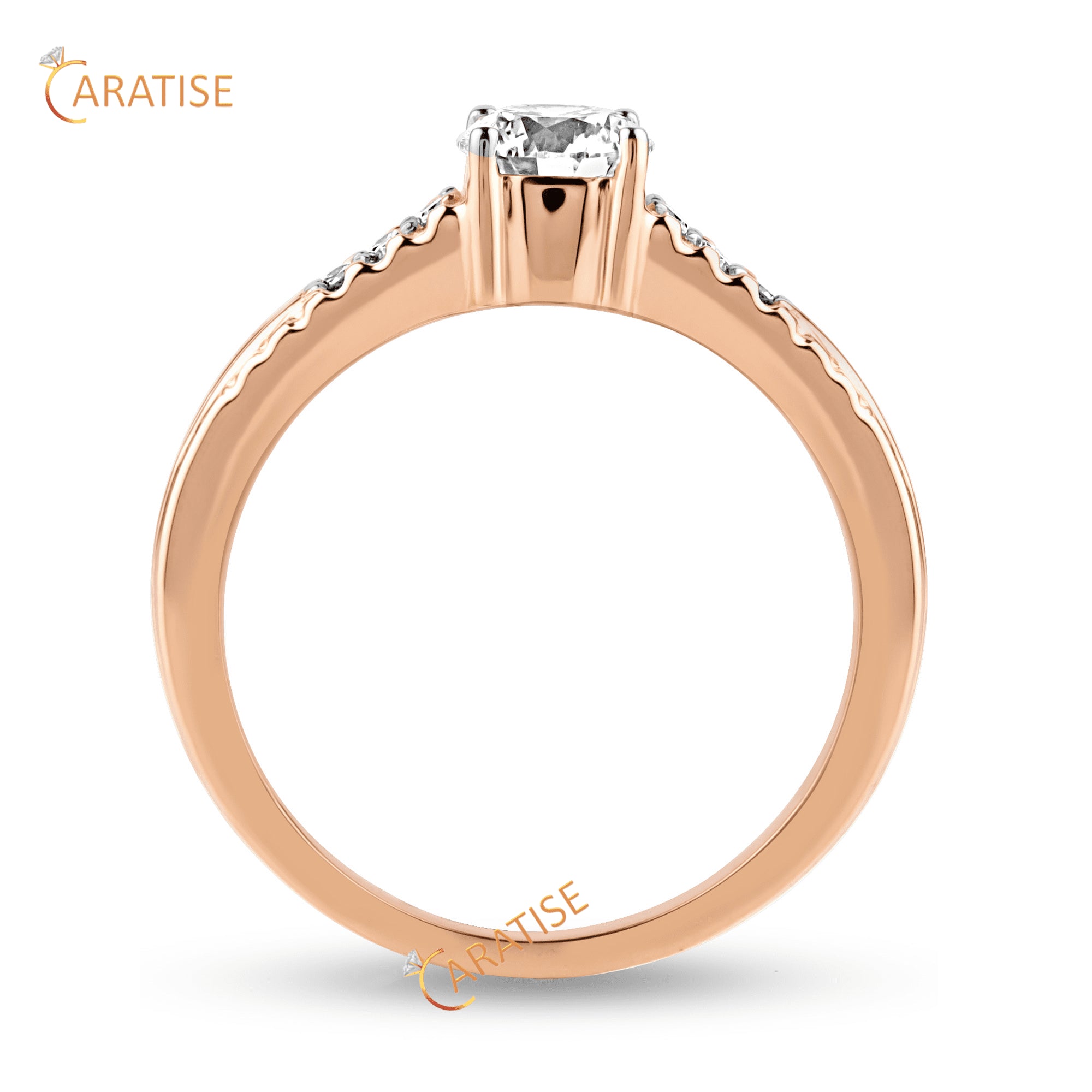 0.65 TDW Round Moissanite Diamond Engagement Ring 925 Silver