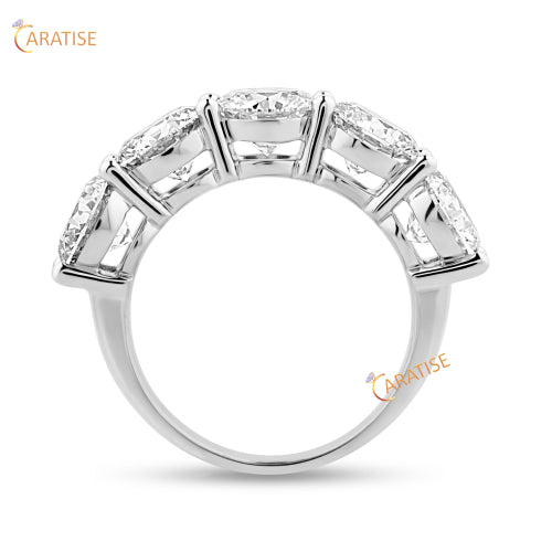 5.00 TDW Round Cut Diamond Eternity Band Ring 925 Silver