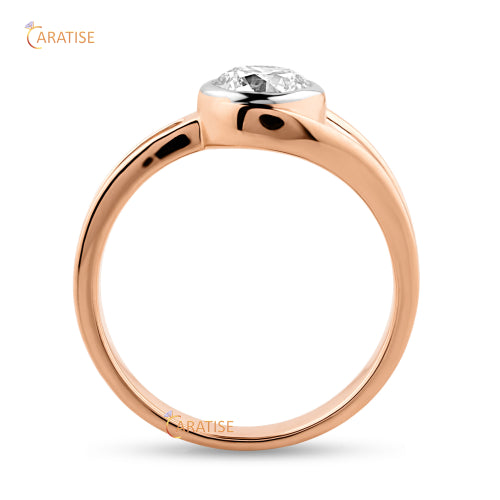 0.82 TDW Round Cut Moissanite Diamond Ring 925 Silver