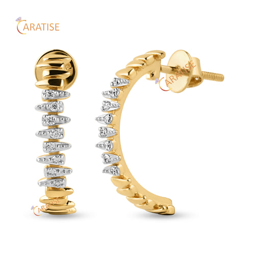 0.16 TDW Round Cut Diamond Earring 925 Silver