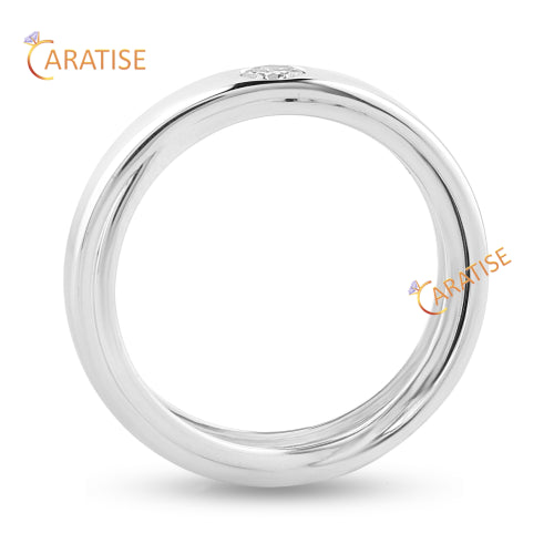 0.36 TDW Round Cut Moissanite Diamond Solitaire Ring 925 Silver