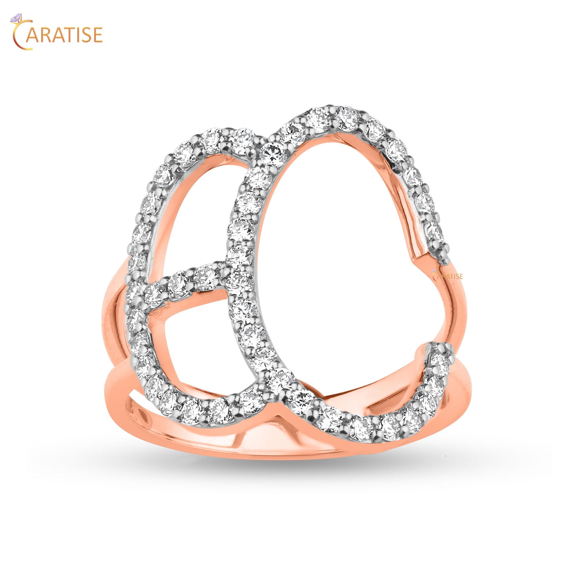 0.57 TDW Round Cut Moissanite Diamond Ring | 925 Silver