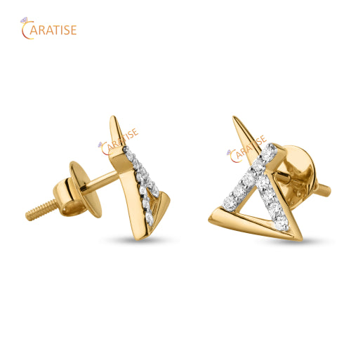 0.216 TDW Round Cut Diamond Earring 925 Silver