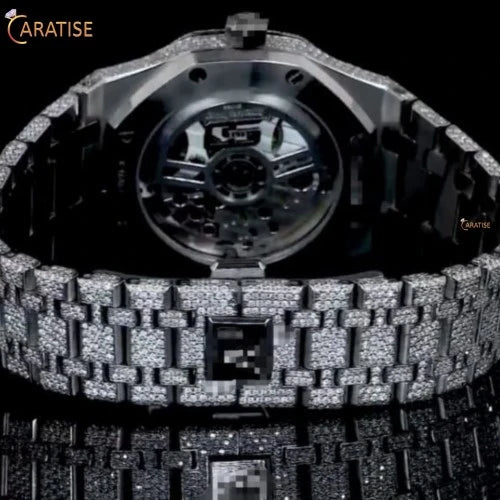 24.50 TDW Round Cut Diamond Watch | Stainless Steel | Stunning Moissanite Diamond | Custom Made Diamond Watch | EF-VS Color