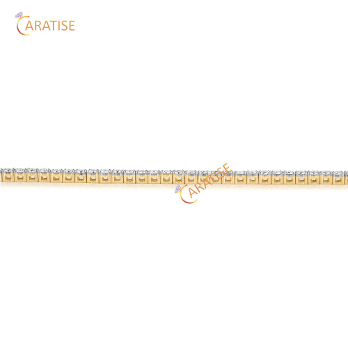 3.127 TDW Round Cut Diamond Tennis Bracelet 925 Silver