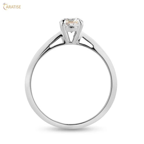 0.80 TDW Round Cut Solitaire Solitaire Diamond Ring 925 Silver