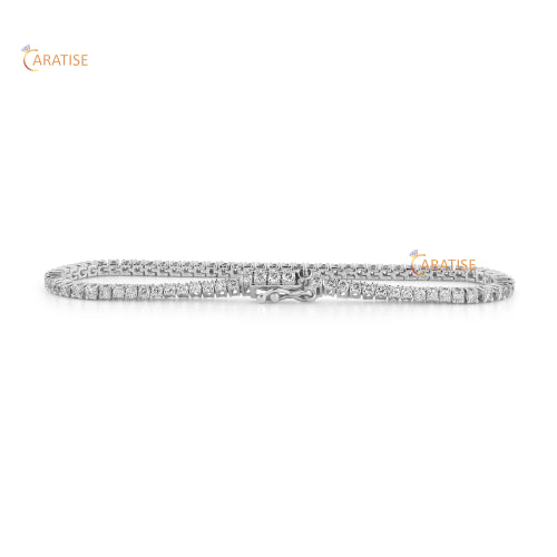 5.20 TDW Round Cut Diamond Bracelet Tennis Bracelet 925 Silver